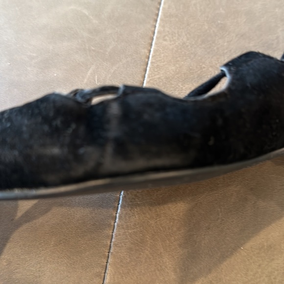 Anthropologie Billy Ella Black Faux Suede Lce-Up Pointy Toe Flats Size 7.5 - Picture 15 of 16